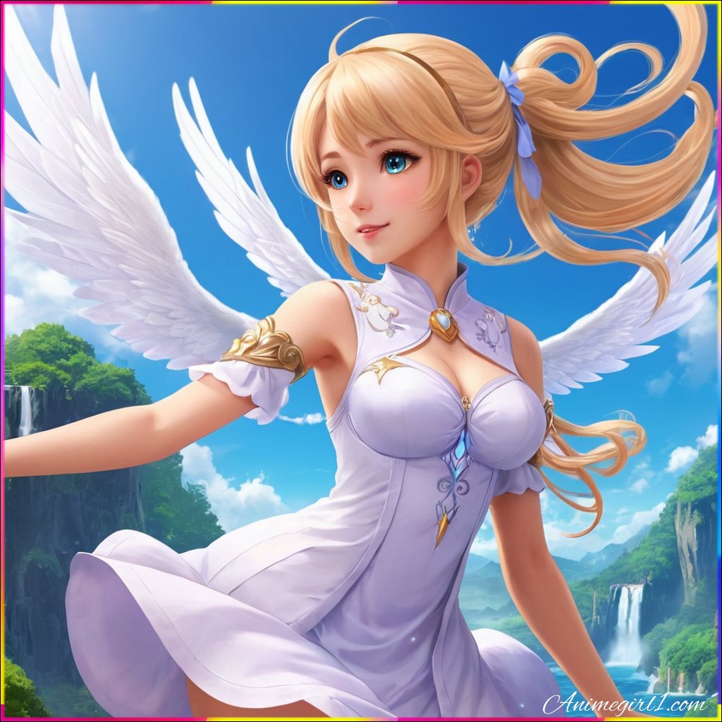 cute anime girl with wings