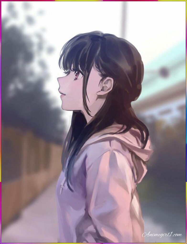 Anime girl thinking image