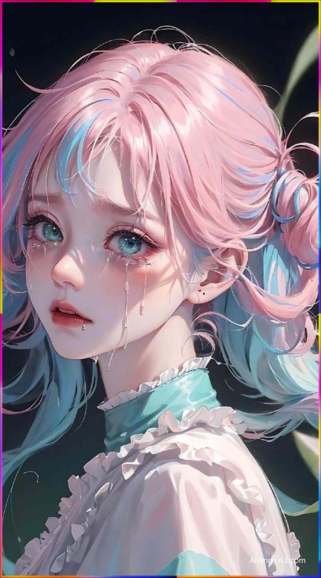 anime girl crying
