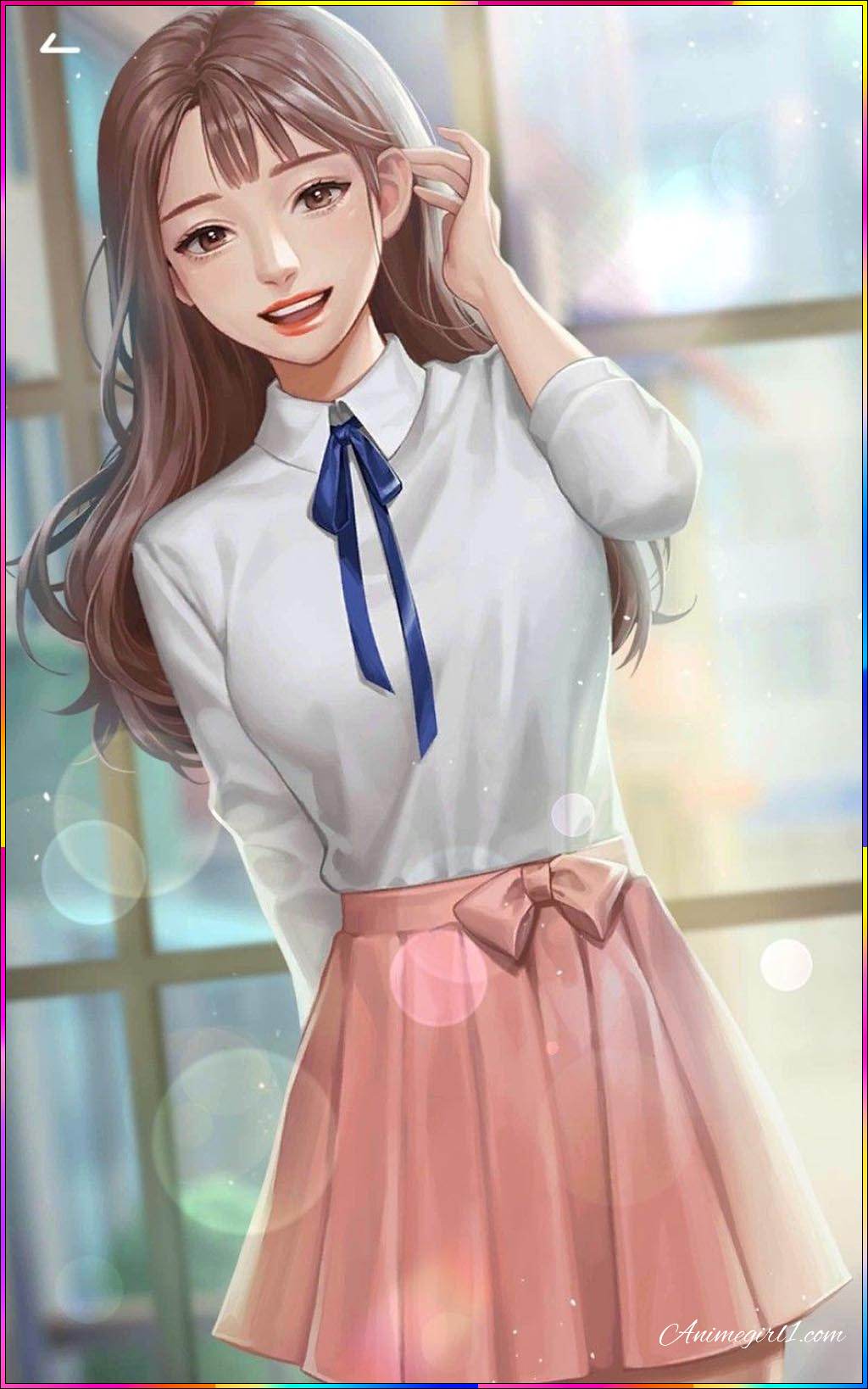 cute girl anime smiling