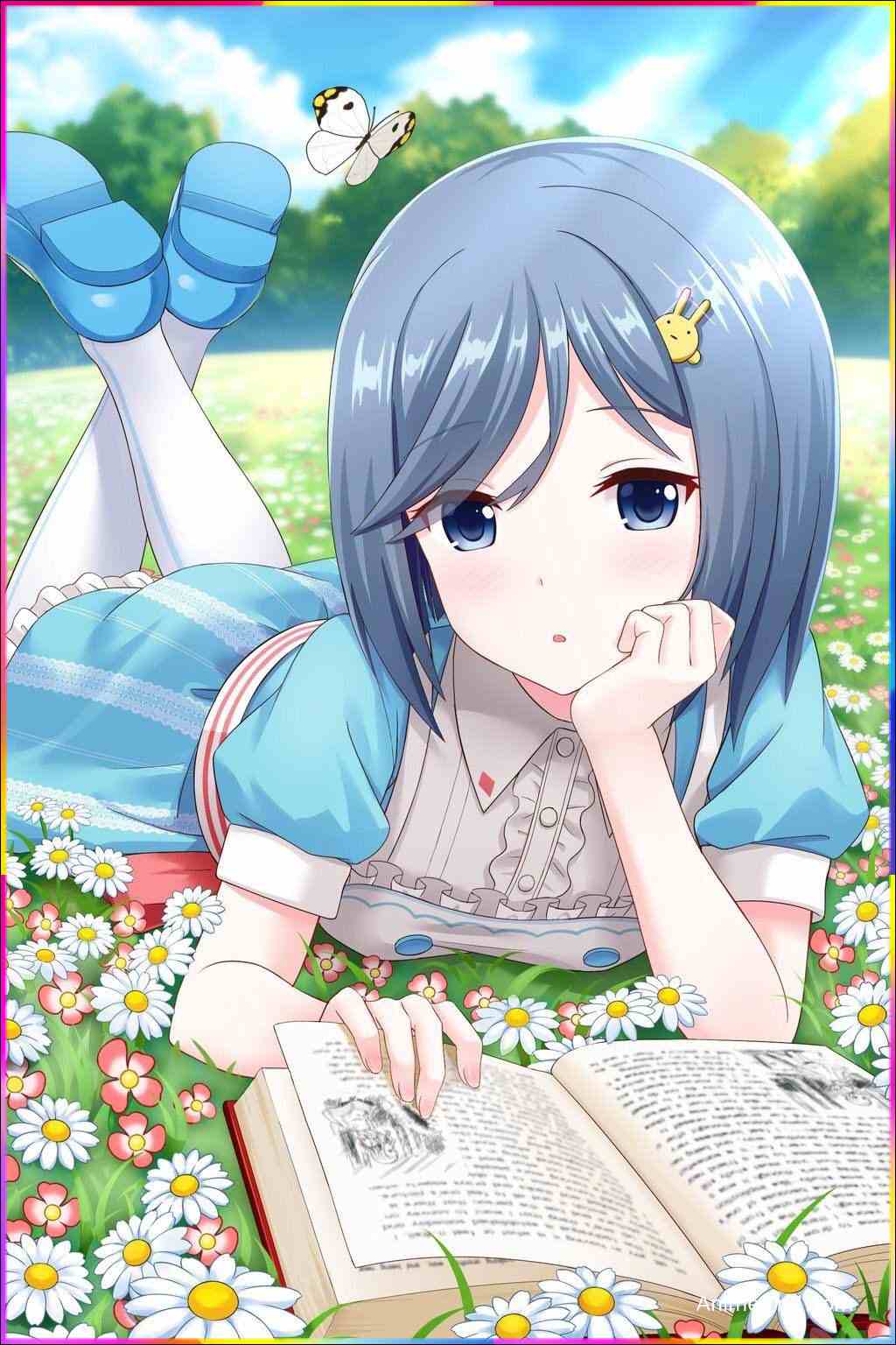Reading anime girl
