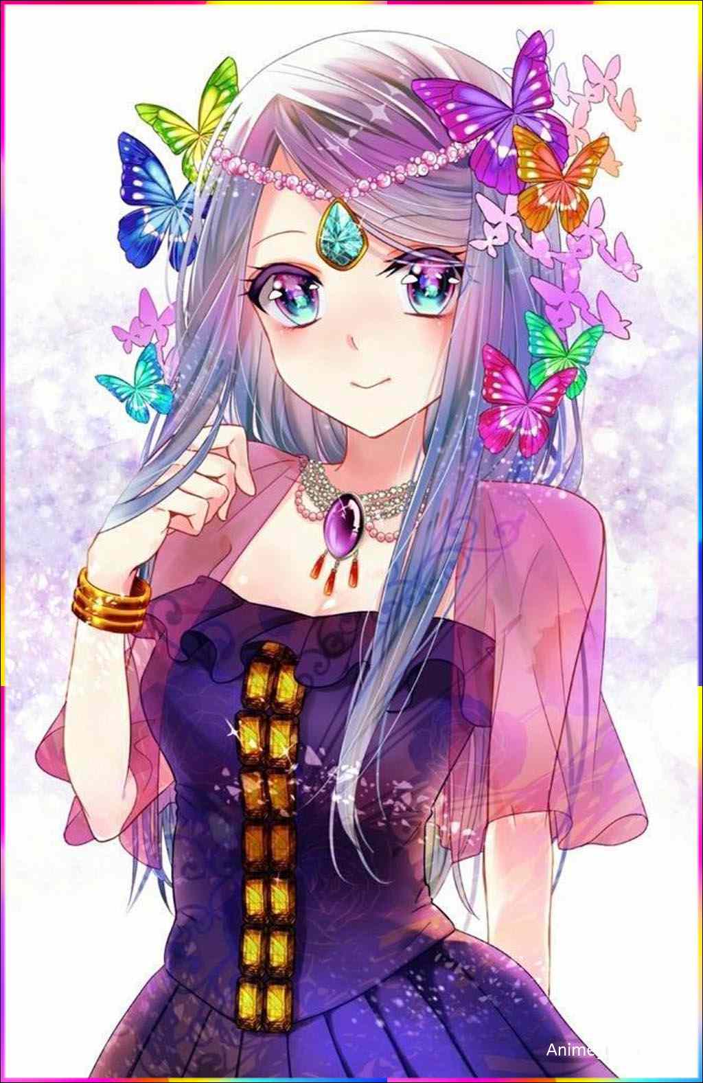 anime girl with butterfly