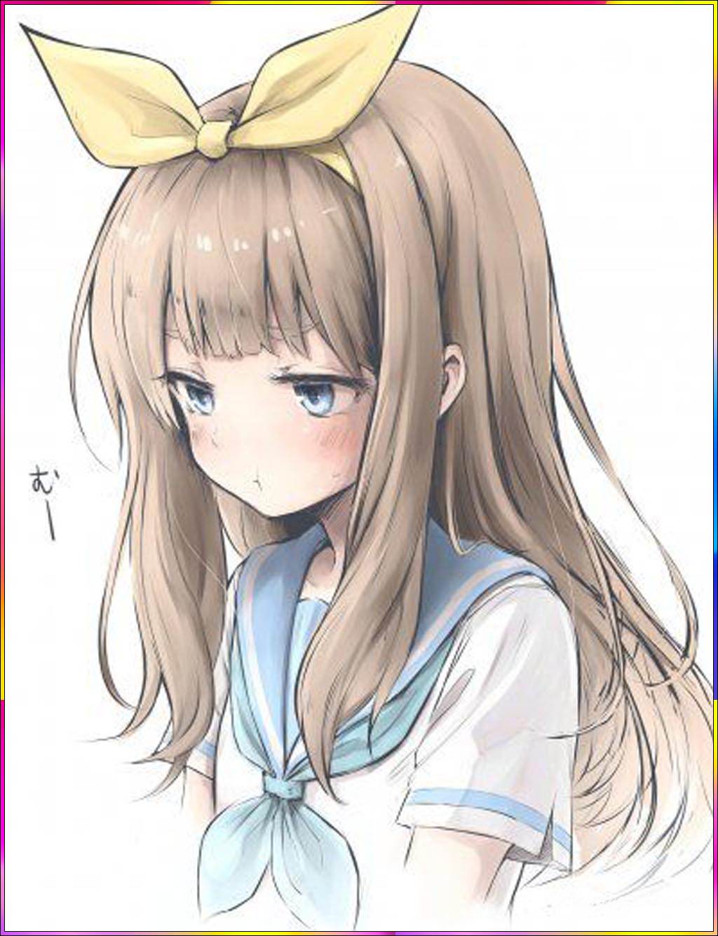 sad cute anime girl