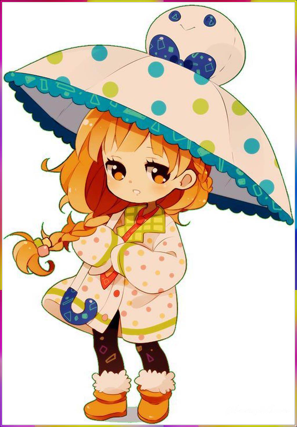 cute girl anime with umbrella