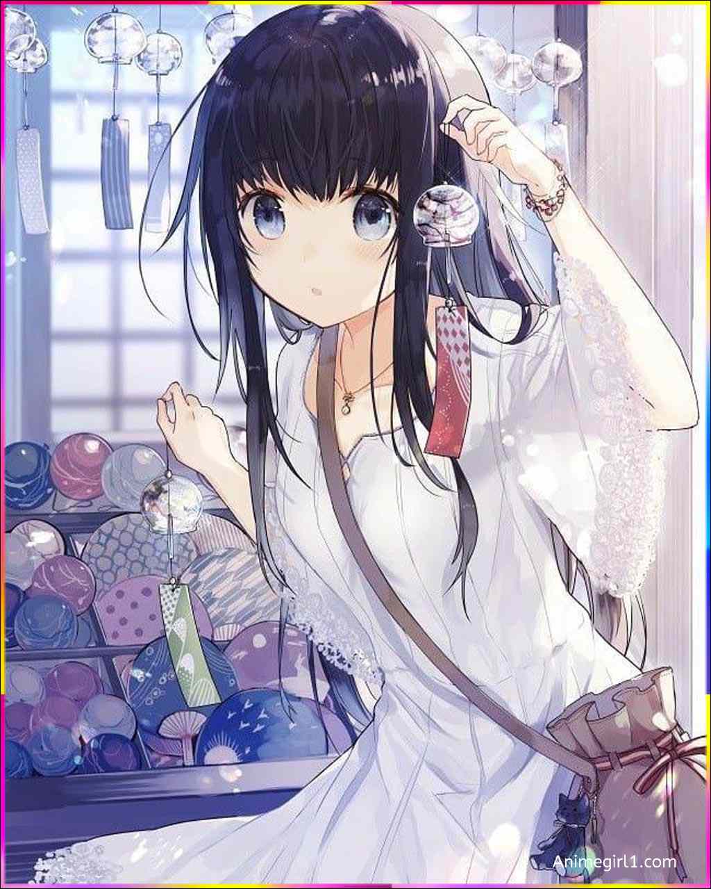 anime girl decorating