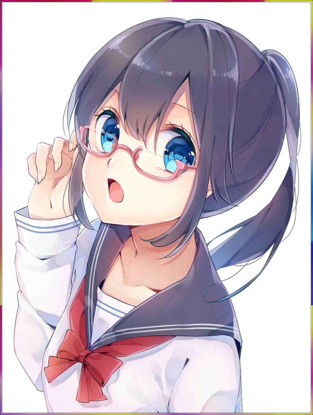 anime girl in glasses