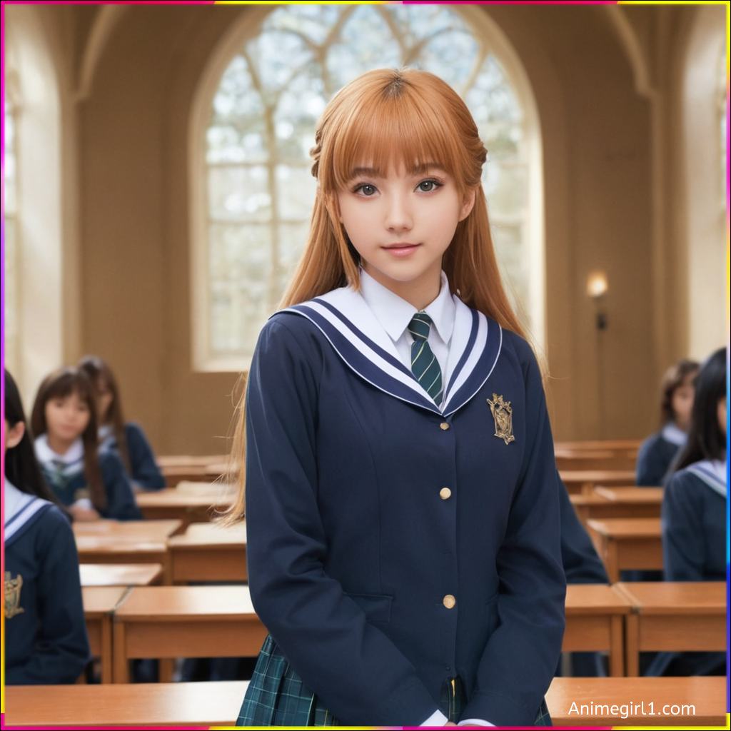anime girl in classroom 