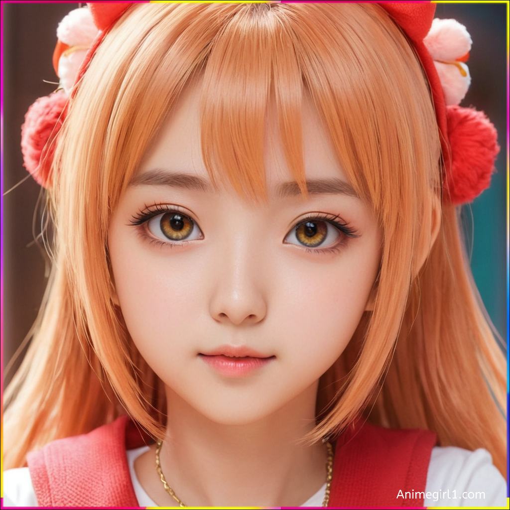 orange hair anime girl
